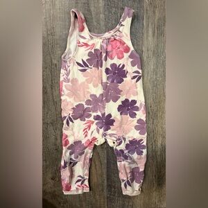 Burt’s Bees Romper 100% organic cotton 6-9M girl flowers pink and purple